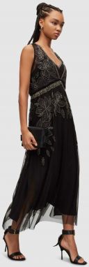 Šaty AllSaints čierna farba, mini, áčkový strih