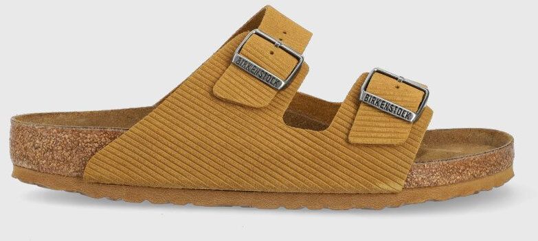 Semišové šľapky Birkenstock Arizona Corduroy pánske, hnedá farba, 1026093