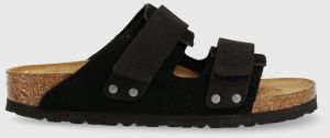 Semišové šľapky Birkenstock Uji dámske, čierna farba, 1024832