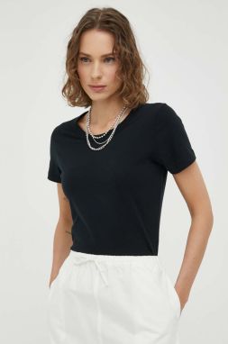 Bavlnené tričko American Vintage čierna farba