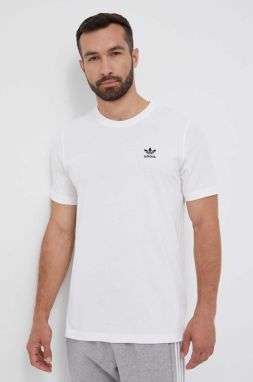 Tričko adidas Originals pánske, biela farba, s nášivkou
