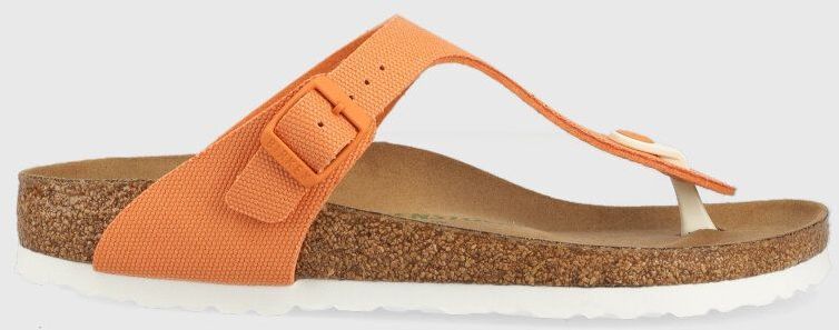 Žabky Birkenstock Gizeh dámske, oranžová farba, na plochom podpätku, 1025560