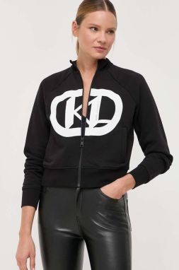 Mikina Karl Lagerfeld dámska, čierna farba, s potlačou