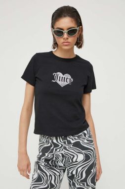 Bavlnené tričko Juicy Couture Haylee čierna farba