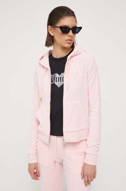 Mikina Juicy Couture Robertson dámska, ružová farba, s kapucňou, jednofarebná