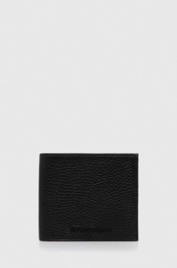 Kožená peňaženka Emporio Armani pánsky, čierna farba