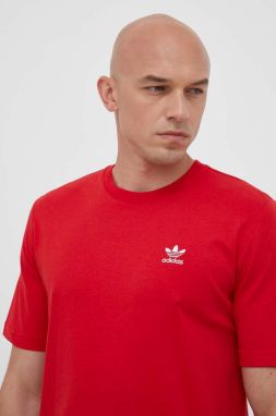 Bavlnené tričko adidas Originals červená farba, s nášivkou