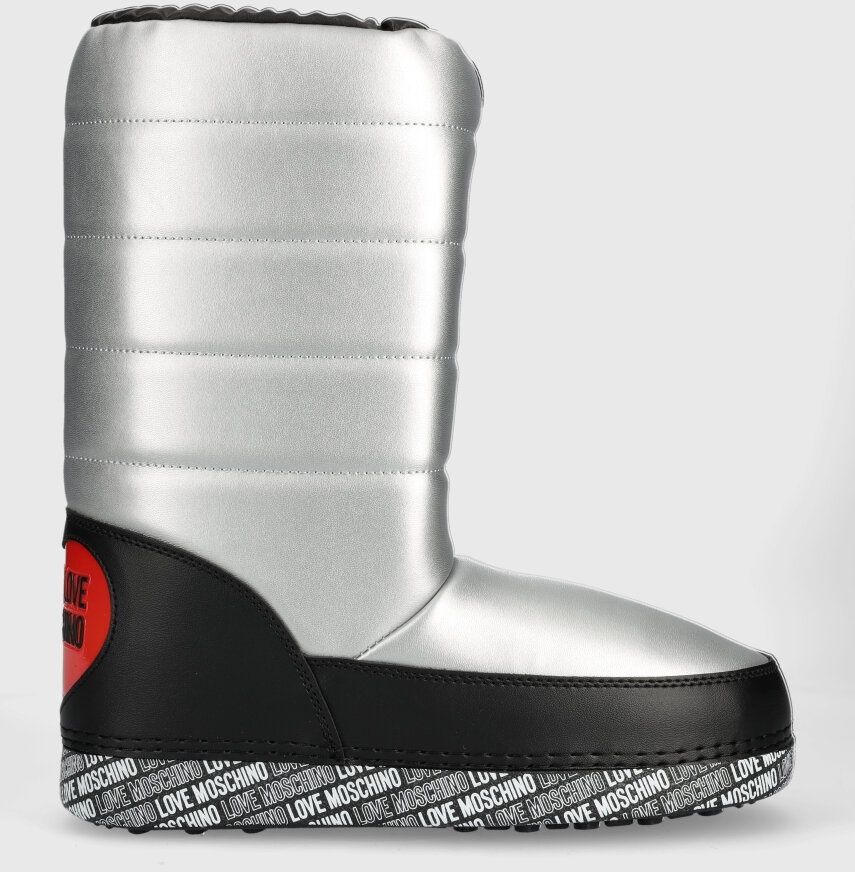 Snehule Love Moschino strieborná farba, JA24162G1HIT590B