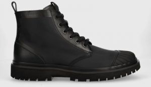 Workery Calvin Klein Jeans EVA LACEUP BOOT MID pánske, čierna farba, YM0YM00833