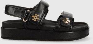 Kožené sandále Tory Burch Kira Sport dámske, čierna farba, 144328-001