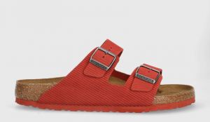 Semišové šľapky Birkenstock Arizona Corduroy pánske, červená farba, 1026145