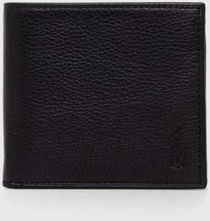 Kožená peňaženka Polo Ralph Lauren pánsky, čierna farba