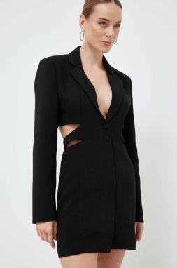 Šaty Bardot čierna farba, mini, priliehavá