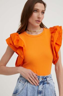 Tričko Answear Lab dámske, oranžová farba