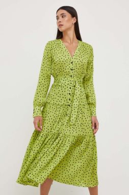 Šaty Pinko zelená farba, midi, áčkový strih
