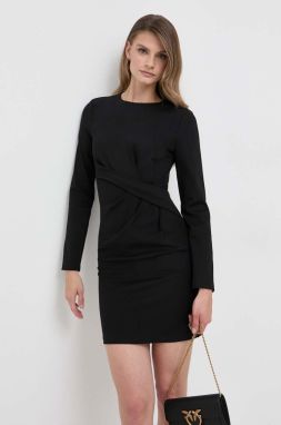 Šaty Silvian Heach čierna farba, mini, rovný strih