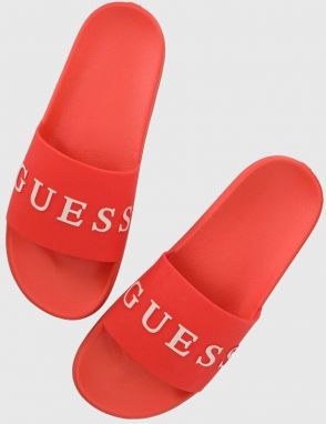 Šľapky Guess SLIDES pánske, červená farba, F3GZ05 BB00F