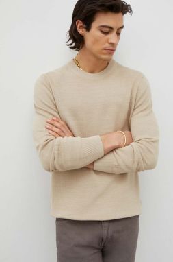 Bavlnený sveter Marc O'Polo béžová farba, tenký