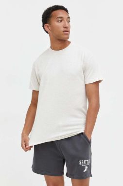 Tričko Abercrombie & Fitch pánsky, šedá farba, melanžový