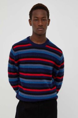 Vlnený sveter PS Paul Smith pánsky, tmavomodrá farba