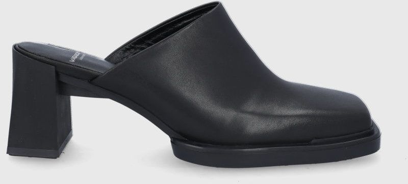 Kožené šľapky Vagabond Shoemakers Edwina dámske, čierna farba, na podpätku