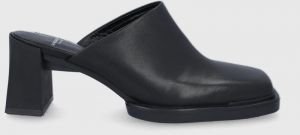Kožené šľapky Vagabond Shoemakers Edwina dámske, čierna farba, na podpätku