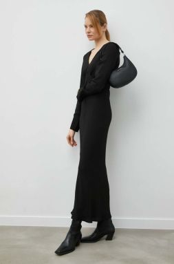 Šaty Herskind čierna farba, maxi, rovný strih