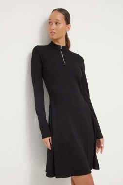 Šaty HUGO čierna farba, mini, áčkový strih