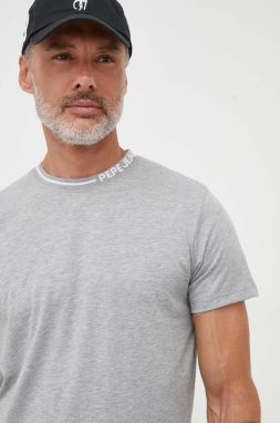 Tričko Pepe Jeans Warian pánske, šedá farba, s potlačou
