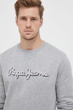 Mikina Pepe Jeans Ryan pánska, šedá farba, melanžová