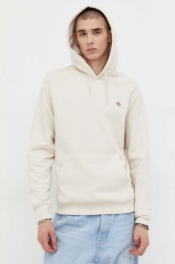 Mikina Dickies pánska, béžová farba, s kapucňou, jednofarebná