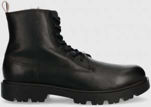Kožená obuv BOSS Adley pánske, čierna farba, 50503557