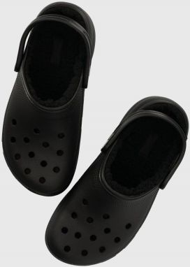 Šľapky Crocs Classic Platform Lined Clog dámske, čierna farba, na platforme, 207938