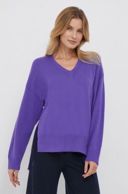 Vlnený sveter United Colors of Benetton dámsky, fialová farba
