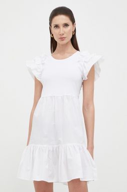 Šaty Liu Jo biela farba, mini, áčkový strih