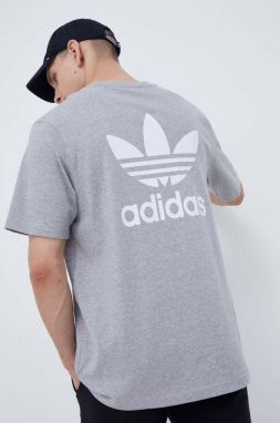 Bavlnené tričko adidas Originals šedá farba, s nášivkou