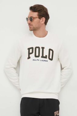 Mikina Polo Ralph Lauren pánska, béžová farba, s nášivkou