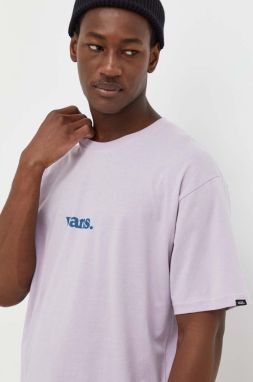 Bavlnené tričko Vans fialová farba, jednofarebný