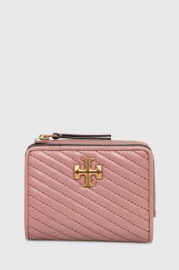 Kožená peňaženka Tory Burch dámsky, ružová farba