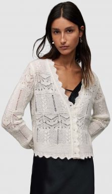 Kardigán AllSaints VANESSA CARDIGAN dámsky, biela farba, tenký