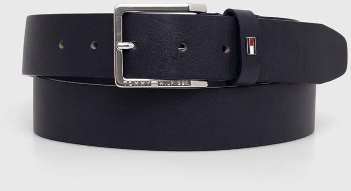 Kožený opasok Tommy Hilfiger pánsky, tmavomodrá farba