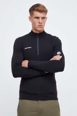 Športová mikina Mammut Aenergy ML Half Zip čierna farba, jednofarebná