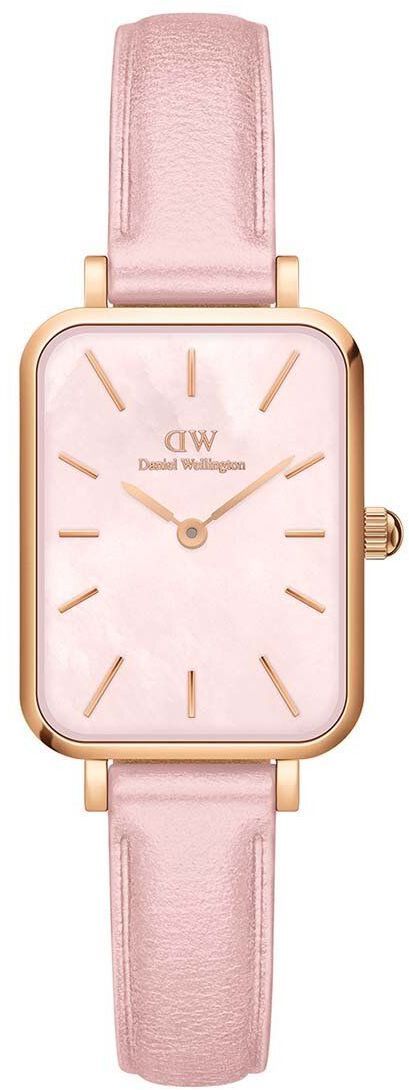 Hodinky Daniel Wellington Quadro Pink leather dámske, ružová farba