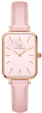 Hodinky Daniel Wellington Quadro Pink leather dámske, ružová farba