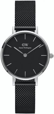 Hodinky Daniel Wellington Petite 28 Ashfield dámske, čierna farba