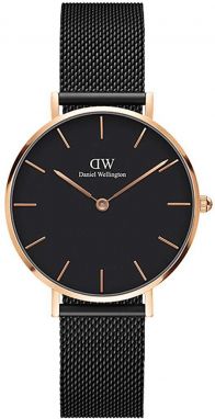Hodinky Daniel Wellington Petite 32 Ashfield dámske, čierna farba