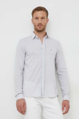 Košeľa Calvin Klein pánska, biela farba, slim, s klasickým golierom