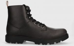 Kožená obuv BOSS Adley pánske, čierna farba, 50503540