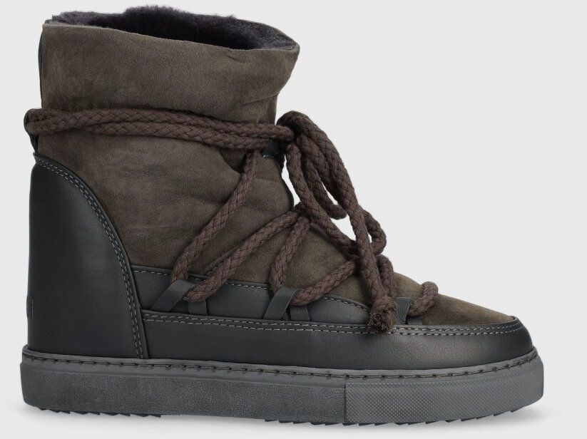 Semišové snehule Inuikii Classic Wedge šedá farba, 75203-005