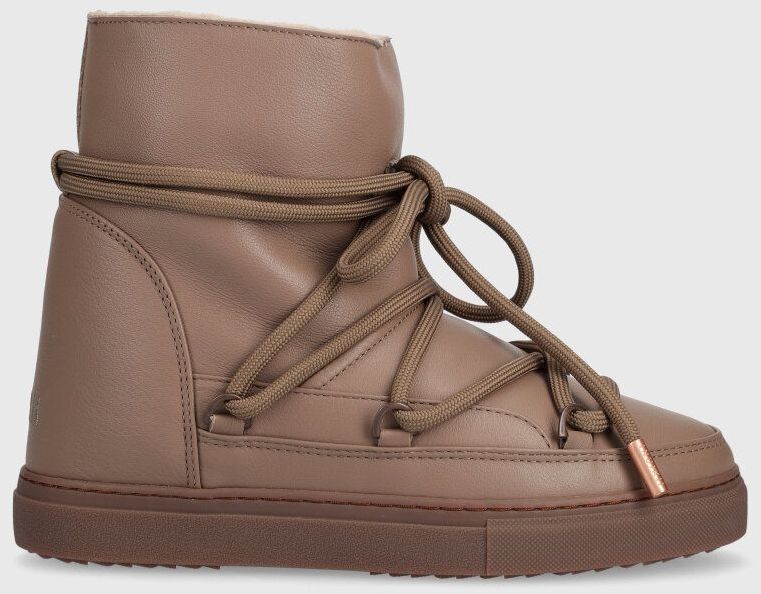 Kožené snehule Inuikii Full Leather Wedge hnedá farba, 75203-087